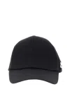 Courrèges Structured Black Cotton Baseball Cap With Embroidered Logo In Black