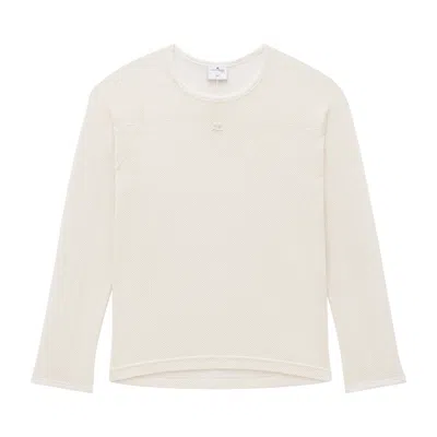 Pre-owned Courrèges Baseball Printed Mesh Long-sleeve T-shirt 'white' | Men's Size L