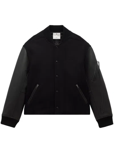 Courrèges Baseball Teddy Bomber Jacket In Black
