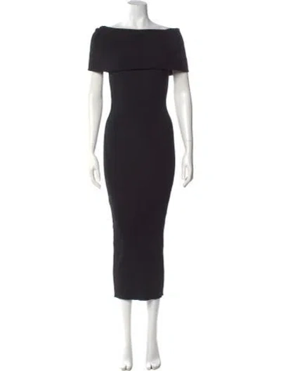 Pre-owned Courrèges Bateau Neckline Long Dress In Black
