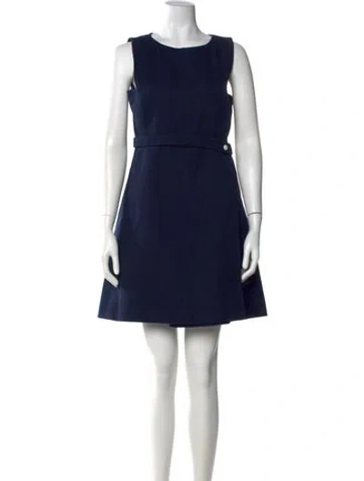 Pre-owned Courrèges Bateau Neckline Mini Dress In Blue