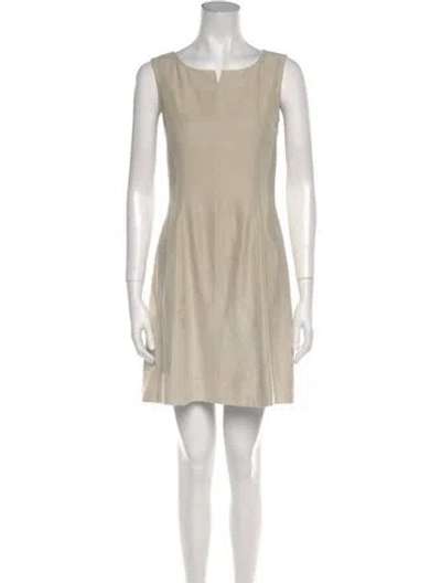 Pre-owned Courrèges Bateau Neckline Mini Dress In Neutral