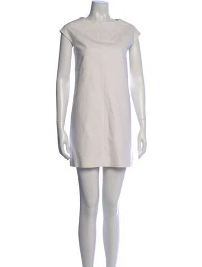 Pre-owned Courrèges Bateau Neckline Mini Dress In Neutral