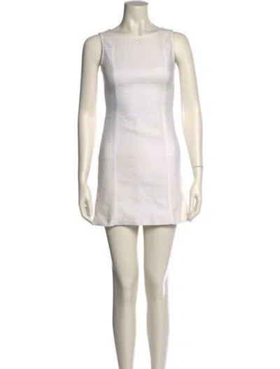 Pre-owned Courrèges Bateau Neckline Mini Dress In Neutral