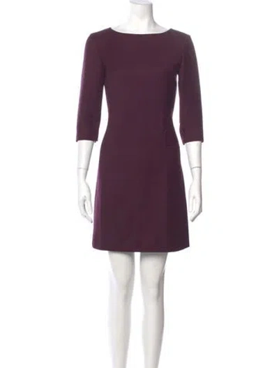 Pre-owned Courrèges Bateau Neckline Mini Dress In Purple