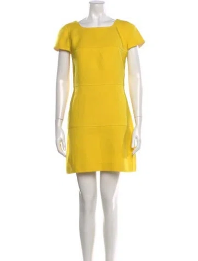 Pre-owned Courrèges Bateau Neckline Mini Dress In Yellow