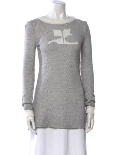 Pre-owned Courrèges Bateau Neckline Sweater In Gray