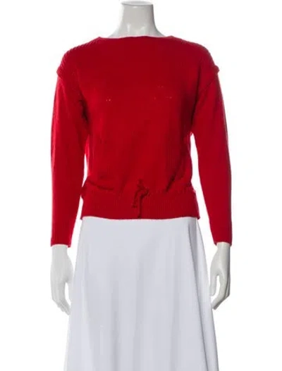 Pre-owned Courrèges Bateau Neckline Sweater In Red
