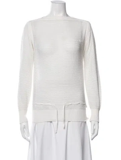 Pre-owned Courrèges Bateau Neckline Sweater In White