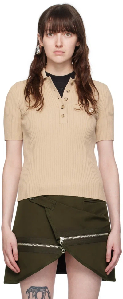 Courrèges Beige Signature Polo In 1007 Sand