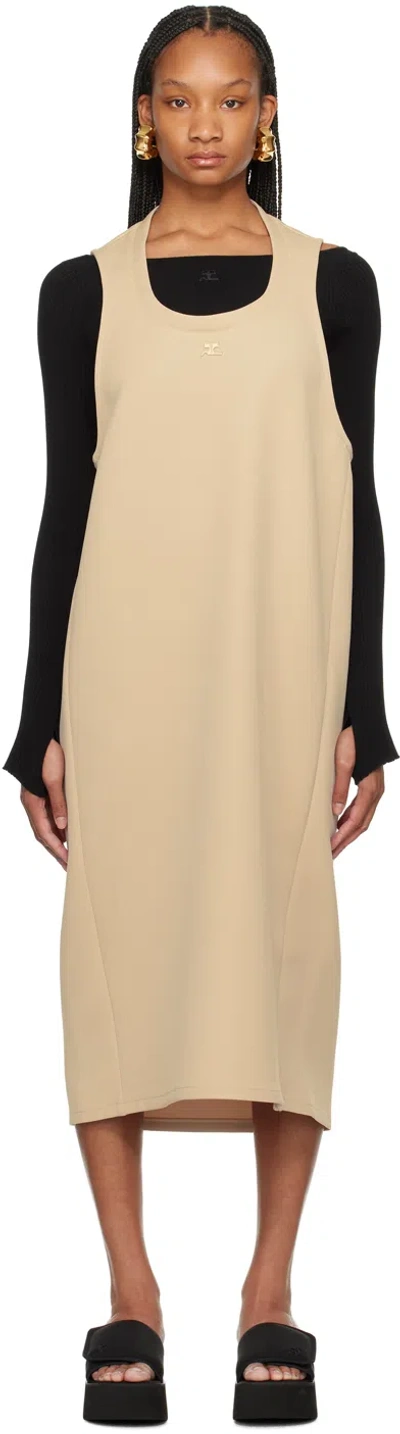 Courrèges Beige Holistic Midi Dress In 1007 Sand