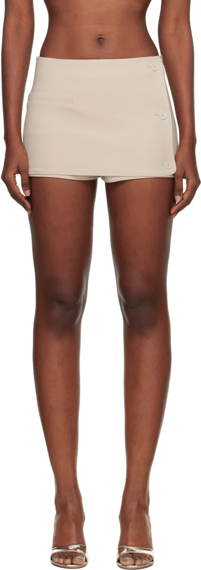 Courrèges Beige Oblique Mini Skort In Neutral