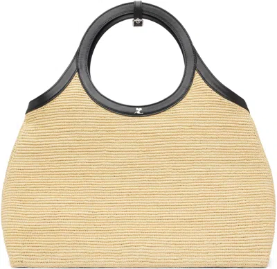 Courrèges Beige Raphia Holy Day Tote
