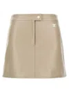Courrèges Reedition Vinyl Mini Skirt In Beige