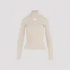 Courrèges Courreges Re Edition Ribbed Funnel Neck Sweater In Beige