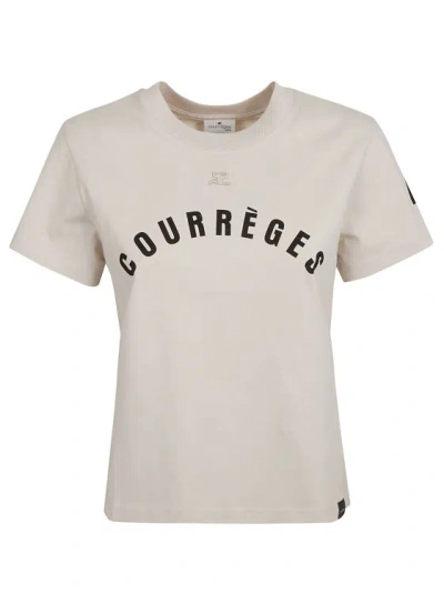 Courrèges Beige Short Sleeves T-shirts In Neutrals