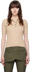 Courrèges Beige Signature Polo In 1054 Cappuccino
