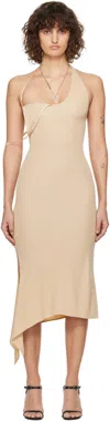 Courrèges Beige Undressed Jersey Maxi Dress In 1007 Sand