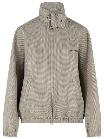 Courrèges Beige Wool Blend Bomber Jacket In Gray