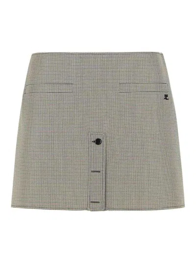 COURRÈGES BEIGE WOOL BLEND MINISKIRT