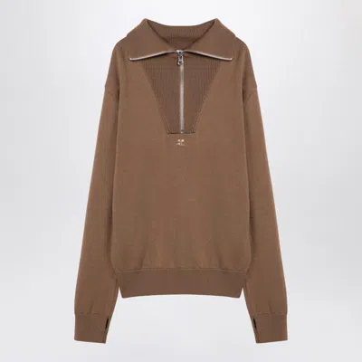 Courrèges Beige Zip Sweater