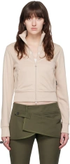 Courrèges Zip-up Interlock Track Jacket In 1007 Sand