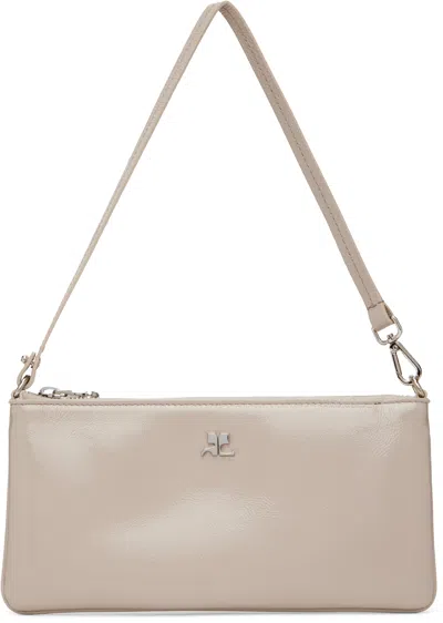 Courrèges Beige Zipped Naplack Pouch