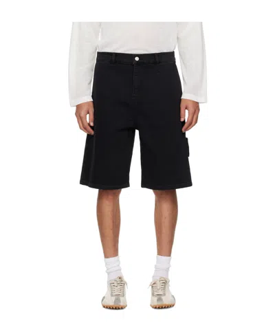 Courrèges Belt Loop Denim Shorts In Black