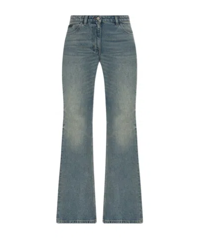 Courrèges Belt Loop Denim Trousers In Blue