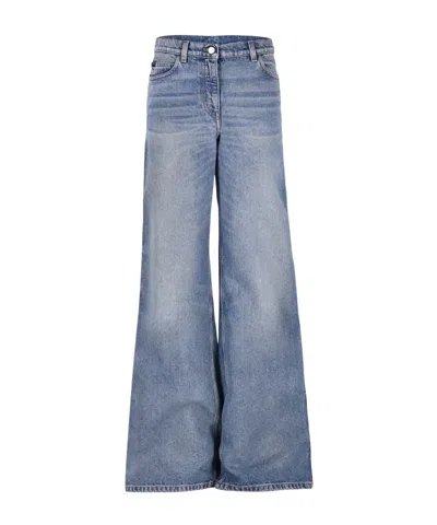 Courrèges Belt Loop Denim Trousers In Blue