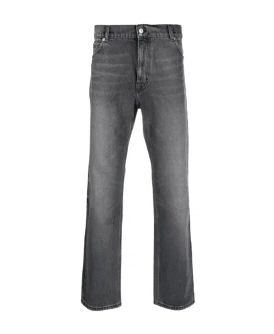Courrèges Belt Ring Denim Trousers In Black