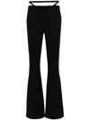 Courrèges Belted Bootcut Trousers In 黑色