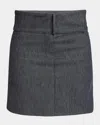 Courrèges Belted Denim Mini Skirt