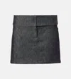 Courrèges Belted Denim Miniskirt In Grey