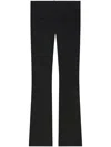 Courrèges Wool Blend Flared Mid-rise Pants In Schwarz