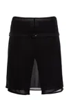 Courrèges Belted Jersey Mini Skirt In Black