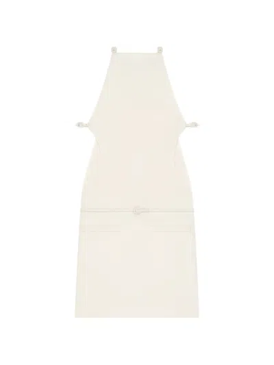 Courrèges Belted Mini Dress Halter Cut Out In White