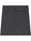 Courrèges Belted Denim Mini Skirt In Grey