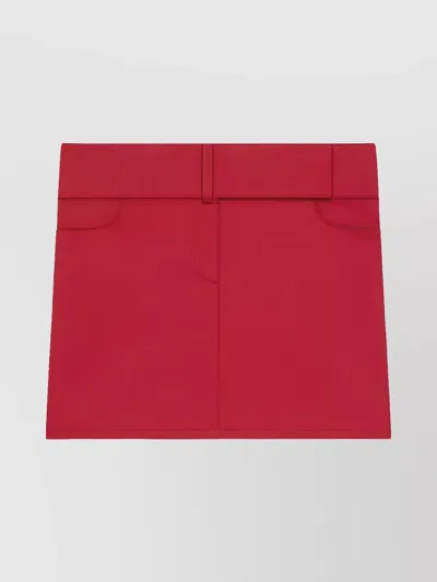 Courrèges Belted Mini Skirt Pockets In Red