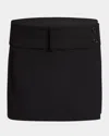 Courrèges Belted Mini Wrap Skirt In Black