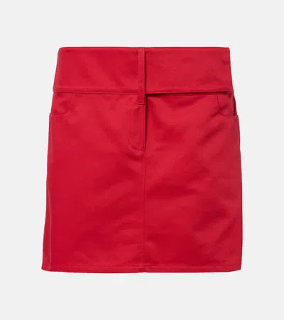 Courrèges Belted Miniskirt In Ruby