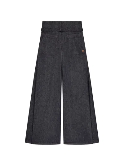 Courrèges Belted Palazzo Pants In Black