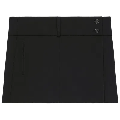 Pre-owned Courrèges Belted Polywool Mini Skirt 'black' | Women's Size 36
