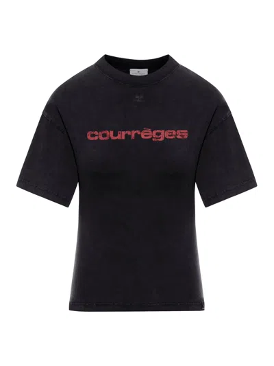 COURRÈGES BELTED PRINTED STONE T-SHIRT