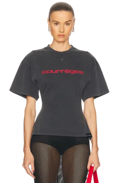 COURRÈGES BELTED PRINTED STONE T-SHIRT