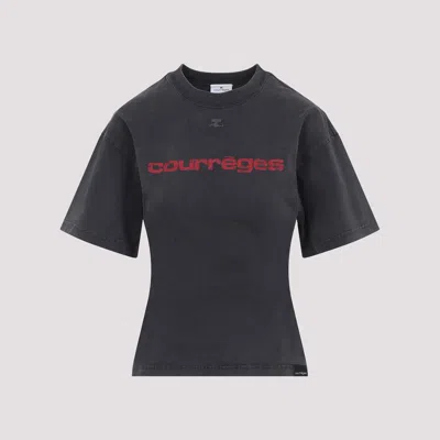 COURRÈGES BELTED PRINTED STONE T-SHIRT