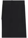 Courrèges Logo-patch Straight Skirt In Black