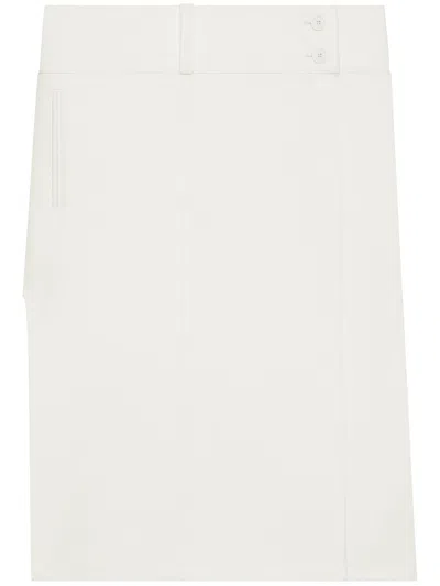 Courrèges Belted Slit Skirt In White