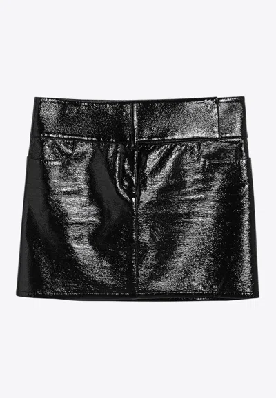 COURRÈGES BELTED VINYL MINI SKIRT
