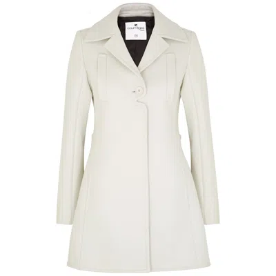 Courrèges Belted Wool-blend Coat In White